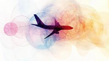 Digital Plane Icon Harmoniously Integrated with Ellipses Signaling Connectivity photo