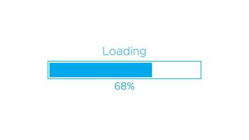 Loading bar animation. Blue progress bar animated on alpha video