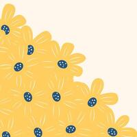 Spring yellow flower greeting card background template vector