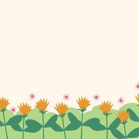 Greeting card background template of spring flower vector
