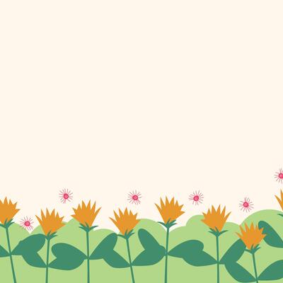 Greeting card background template of spring flower