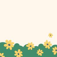 Flat spring greeting card background template vector