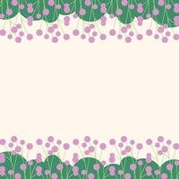 Spring flower greeting card background template vector