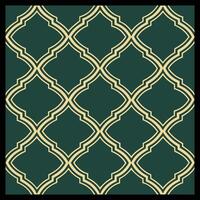a green and gold geometric pattern with a square vector