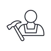 Craftsman icon. .Editable stroke.linear style sign for use web design,logo.Symbol illustration. vector
