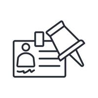 Push pin icon. .Editable stroke.linear style sign for use web vector
