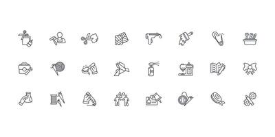 Crafting icon set..Editable stroke.linear style sign for use web design,logo.Symbol illustration. vector