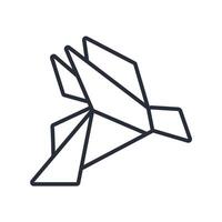 origami icon. .Editable stroke.linear style sign for use web design,logo.Symbol illustration. vector