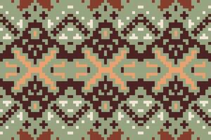 Square Geometric Abstract Patternfolk Embroidery, Aztec Geometric Ornament Print. Design for Carpet, Wallpaper, Clothing, Wrapping, Fabric vector