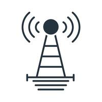 broadcast tower icons isolated on White Background. vector