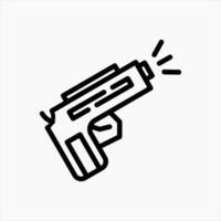 Design Illustration graphic of gun icon with line style. Suitable for UI, mobile design, web design, etc. vector