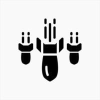 Design Illustration graphic of bomb falls icon with glyph style. Suitable for UI, mobile design, web design, etc. vector