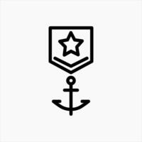 Design Illustration graphic of marines badge icon with line style. Suitable for UI, mobile design, web design, etc. vector