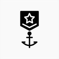 Design Illustration graphic of marines badge icon with glyph style. Suitable for UI, mobile design, web design, etc. vector