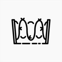 Design Illustration graphic of barbed wire fence icon with line style. Suitable for UI, mobile design, web design, etc. vector