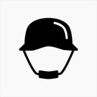 Design Illustration graphic of military helmet icon with glyph style. Suitable for UI, mobile design, web design, etc. vector
