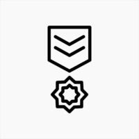 Design Illustration graphic of lieutenant badge icon with line style. Suitable for UI, mobile design, web design, etc. vector