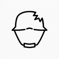 Design Illustration graphic of broken military helmet icon with line style. Suitable for UI, mobile design, web design, etc. vector
