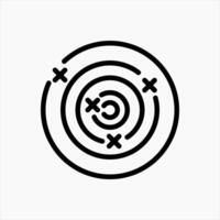 Design Illustration graphic of shooting target icon with line style. Suitable for UI, mobile design, web design, etc. vector