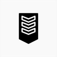 Design Illustration graphic of captain badge icon with glyph style. Suitable for UI, mobile design, web design, etc. vector