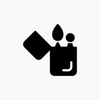 Design Illustration graphic of lighter icon with glyph style. Suitable for UI, mobile design, web design, etc. vector