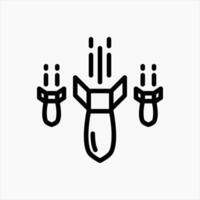 Design Illustration graphic of bomb falls icon with line style. Suitable for UI, mobile design, web design, etc. vector