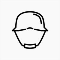 Design Illustration graphic of military helmet icon with line style. Suitable for UI, mobile design, web design, etc. vector