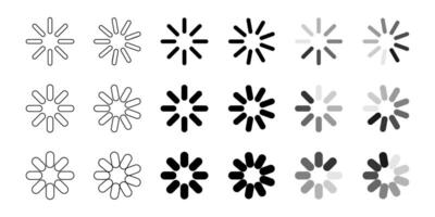 Loading icon set, circular shapes. Waiting time symbols. Design for apps, posters and web. vector