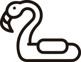 A black and white line drawing of a flamingo vector