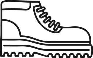 A black and white outline drawing of a shoe vector
