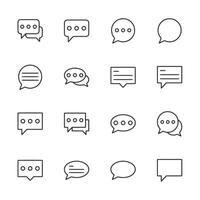 A set of white and black icons of speech bubbles vector