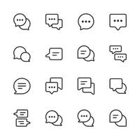 A set of white icons of speech bubbles vector
