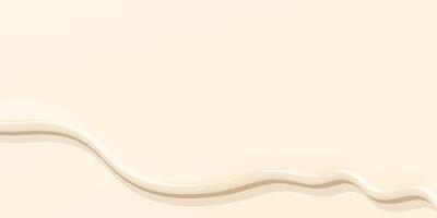 Milk based drinks flowing on cream background graphic illustration have blank space. Melted vanilla ice cream pouring. vector
