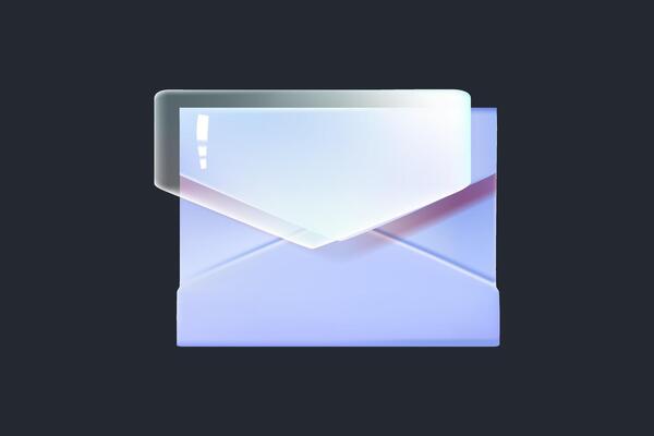 3d file mail. 3d email message illustration icon.