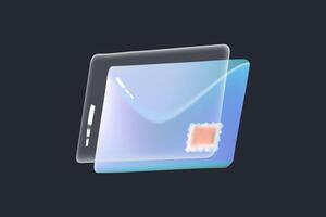 3d email messages file. 3d email message illustration icon. vector