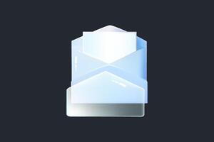 3d messages file mail. 3d email message illustration icon. vector