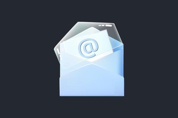 3d email file icon. 3d email message illustration icon.