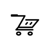 Line icon of a shopping cart. Buy or Shop Now button. Minimalist and modern design, perfect for e commerce platforms, mobile apps, websites, or promotional materials vector