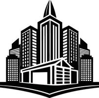 Tall Building Silhouette for Urban Themes vector