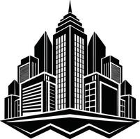 Stylish Skyscraper Silhouette for Graphics vector