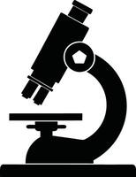 Classic Microscope Silhouette for Science Projects vector