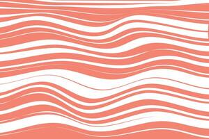simple abstract white color thin to thick horizontal wavy distort line pattern on tomato color background coral wave pattern background vector
