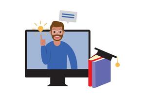 Educational web seminar, internet classes, professional character personal teacher service. Webinar, digital classroom, online teaching metaphors illustration. Online tutorials. render vector