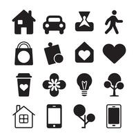 Set of various icons featuring symbols of daily objects, abstract ideas, and lifestyle elements. illustration vector