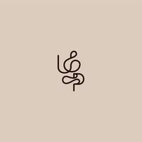 luxurious organic style and elegant concept UP wedding typography monogram letter dynamic line initial vector