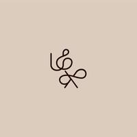 luxurious organic style and elegant concept UX wedding typography monogram letter dynamic line initial vector