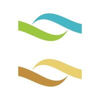 Set Colorful Abstract Wave Ornamental Logo Template Illustration Design. EPS 10. vector