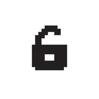 open padlock icon pixel art, vector