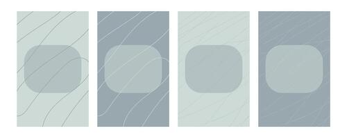 set of abstract creative templates in minimal trendy style for social media stories vector