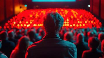 Attendee at a Vibrant Tech Conference with a Focus on Industry Innovations and Networking Opportunities in a Dynamic Atmosphere photo